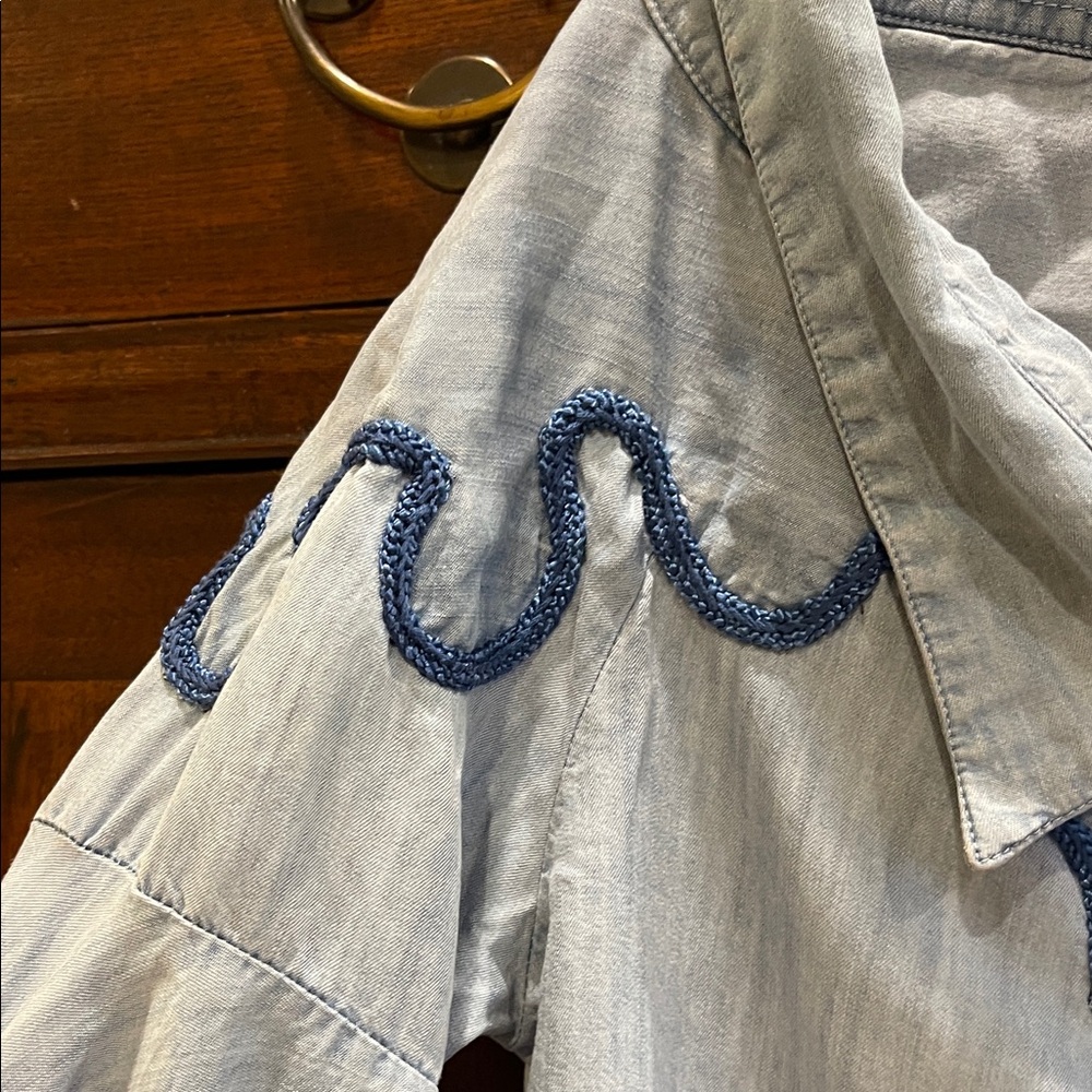 Johanna Ortiz Sky Blue Denim Blouse - Picture 7 of 10